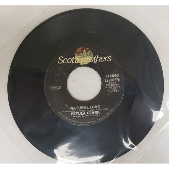 Record 45 RPM Vinyl Petula Clark- Natural Love/ Because I Love Him VINTAGE 1981 - Picture 2 of 4